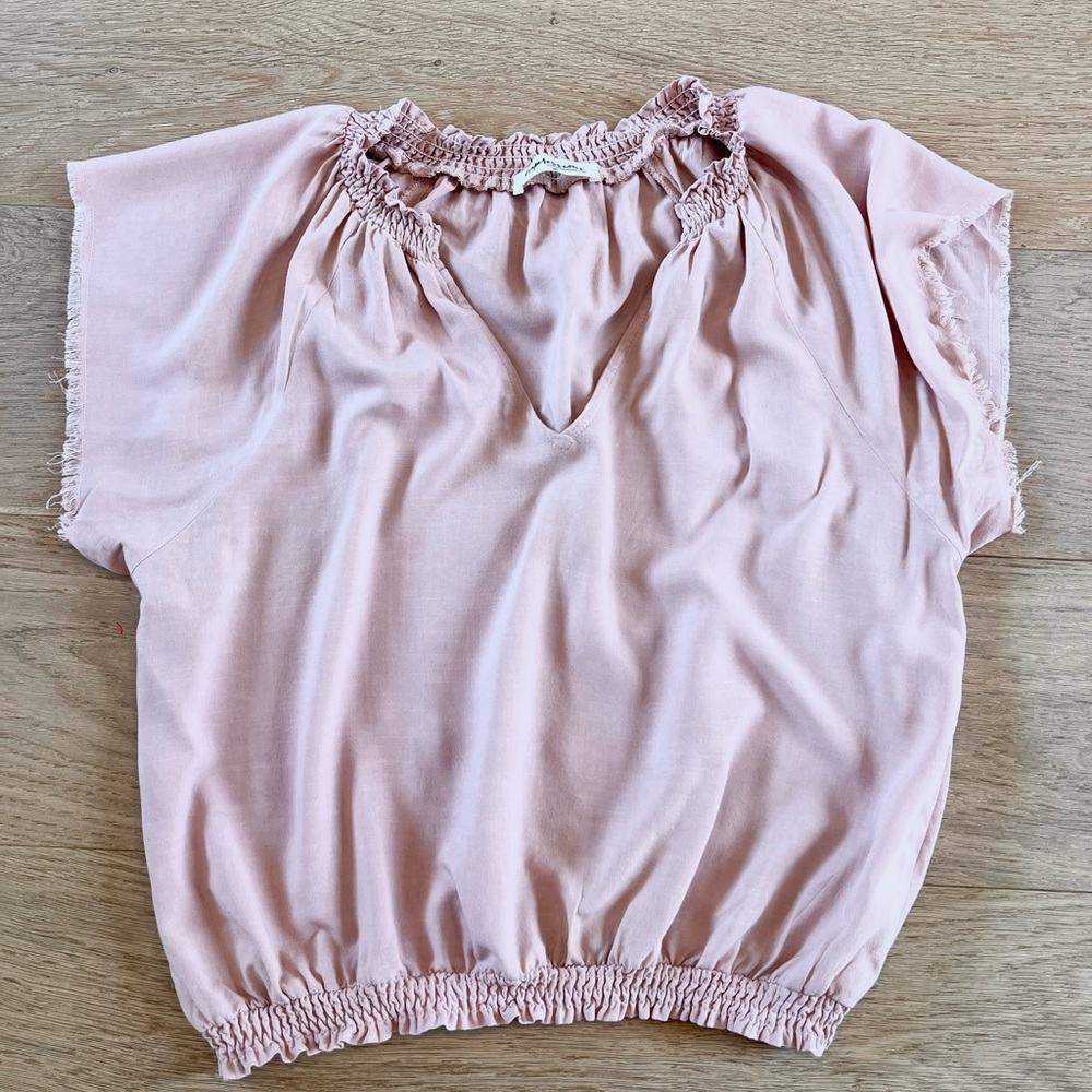 Impressions pink elastic waist top